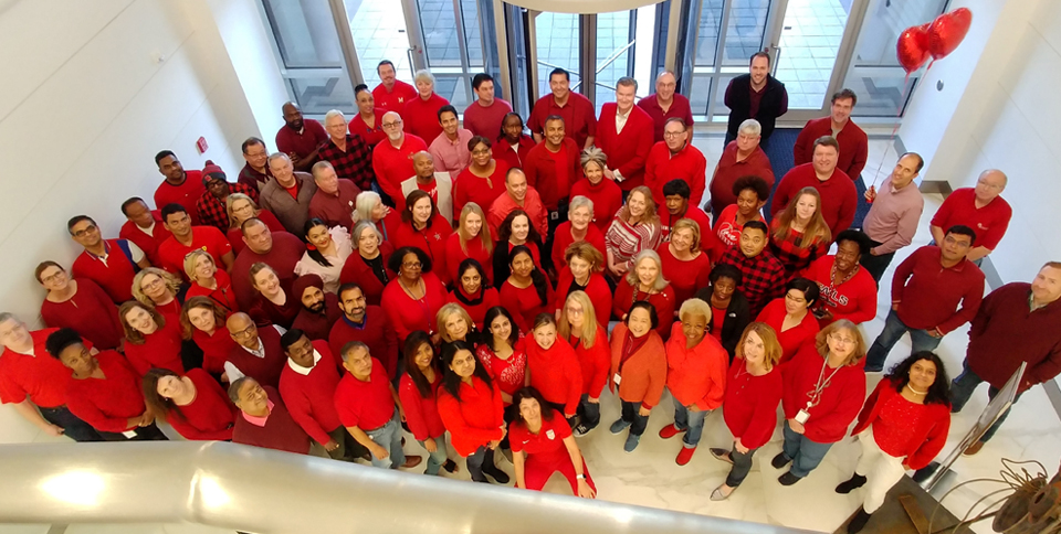 AMERICAN HEART ASSOCIATION Employees all wearing red